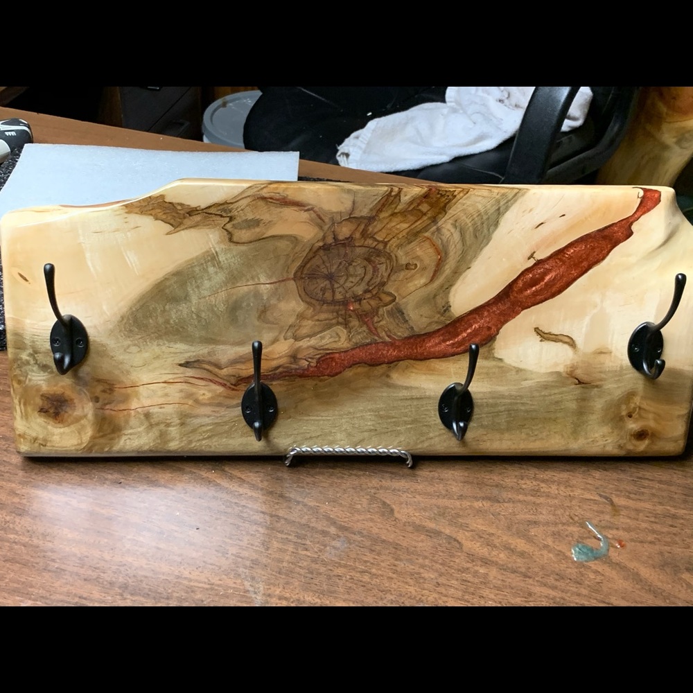 Live Edge Wood Coat or Key Holder